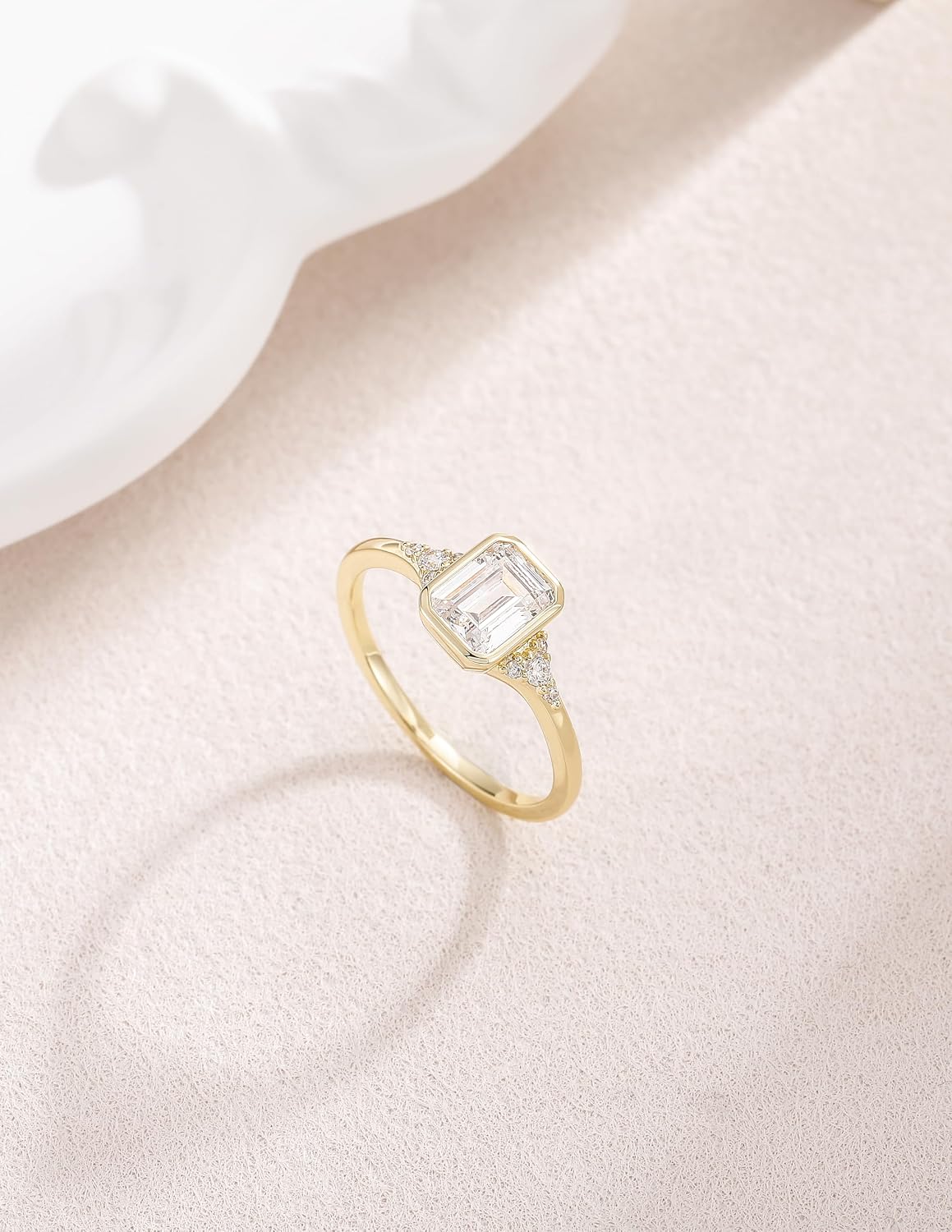Emerald Cut Travel Engagement Ring – product view 3