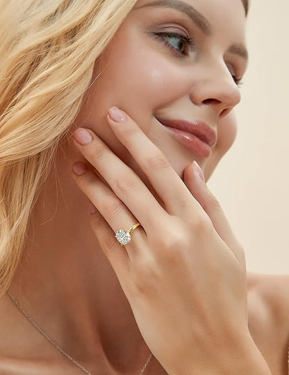 3CT Oval Cut Solitaire Cubic Zirconia Promise Ring
