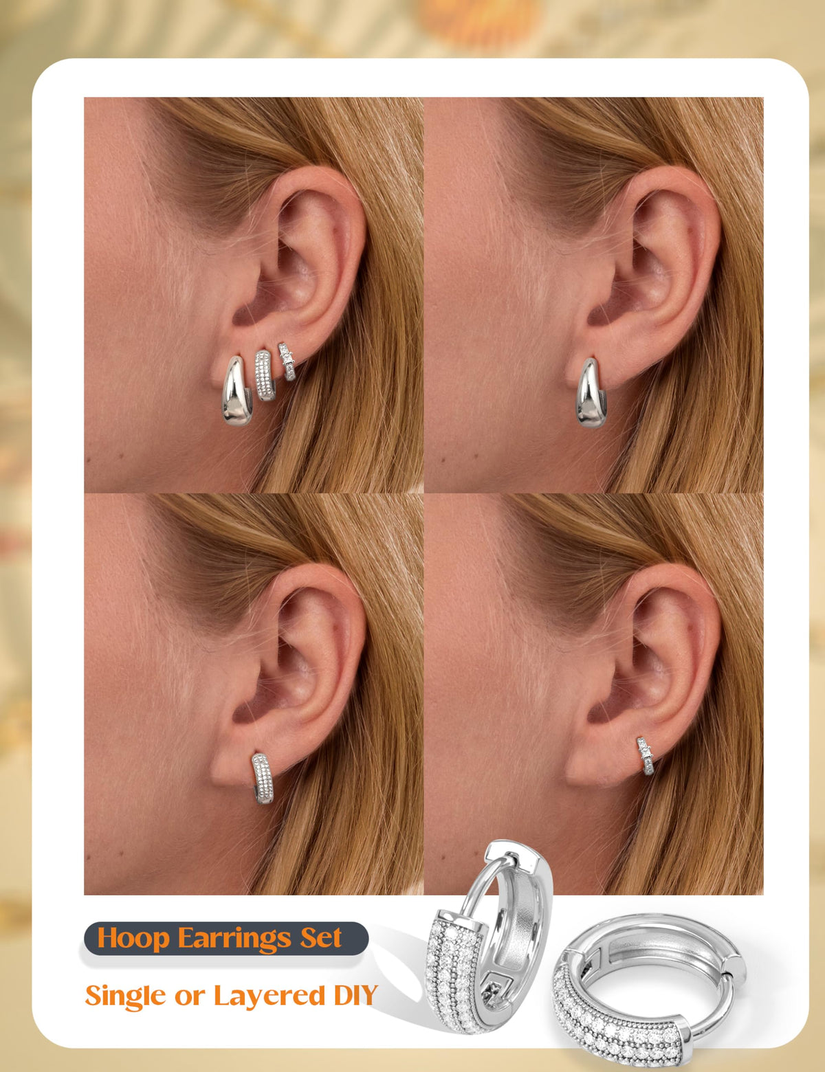 14K gold-plated chunky hoop earrings – product image 32
