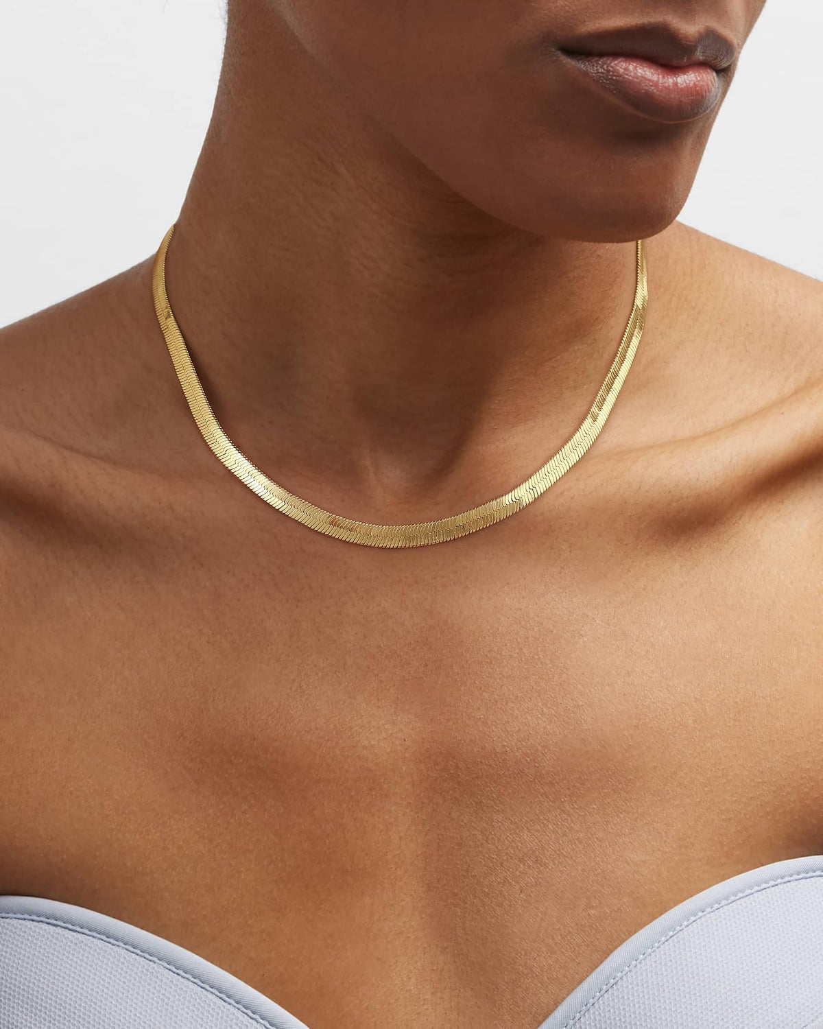 Gold Necklace for Women, 14K Gold Plated Chunky Chain Necklace