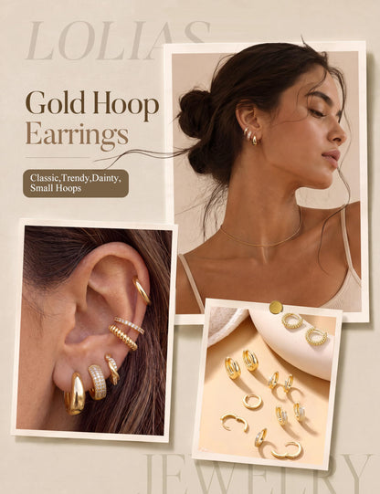 14K gold-plated chunky hoop earrings – product image 17