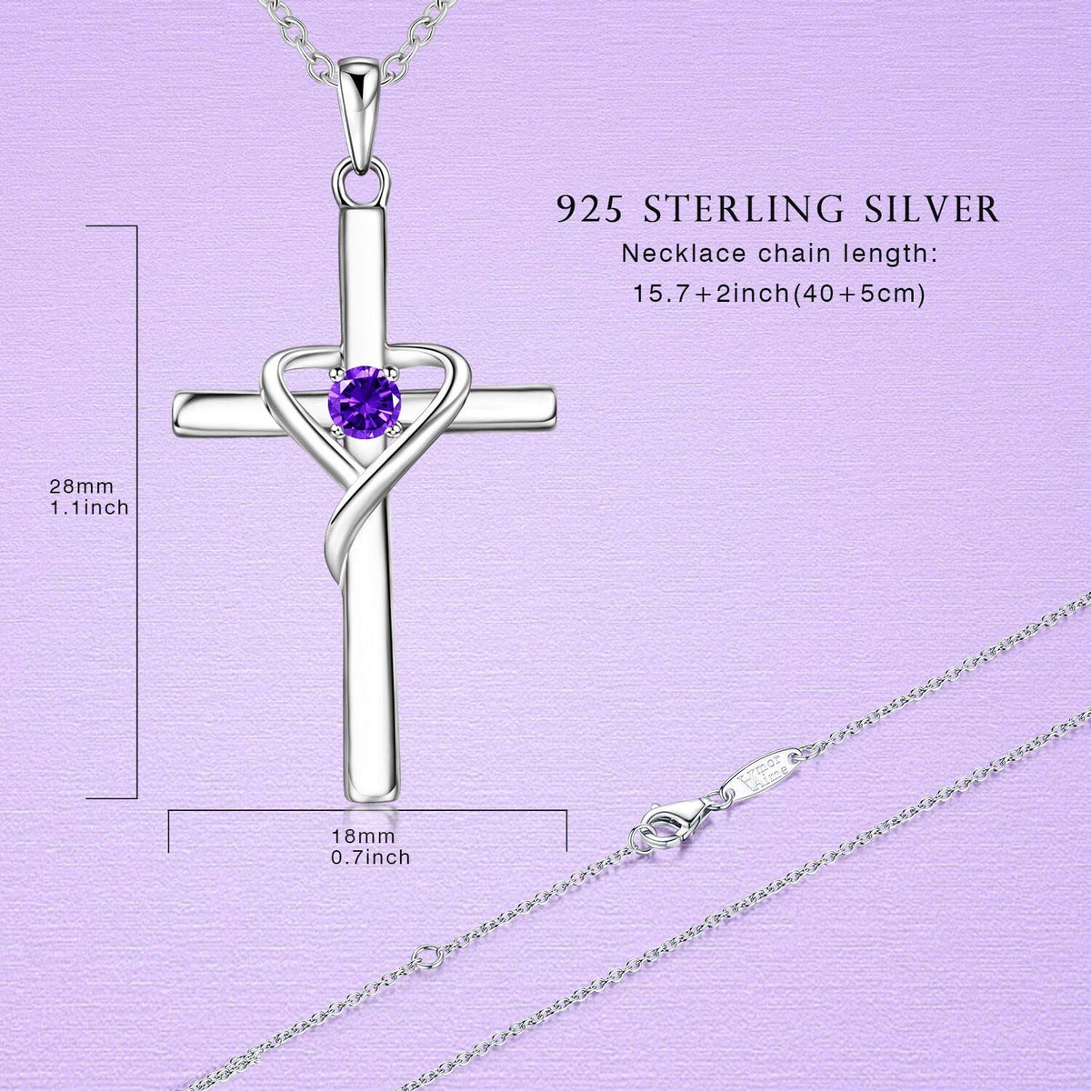 Salresorah S925 cross birthstone necklace – product image 24