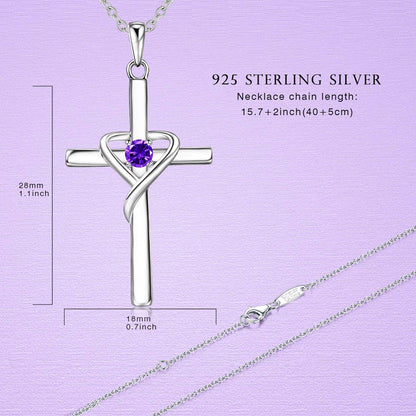 Salresorah S925 cross birthstone necklace – product image 24