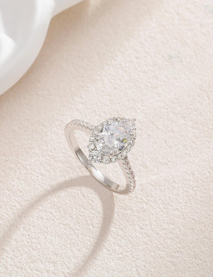 3 ct Oval Cut CZ Halo Engagement Ring – product view 9