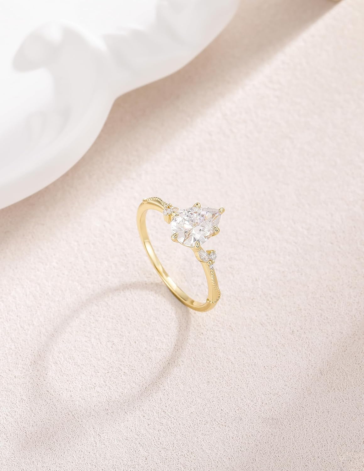 Pear Cut Travel Engagement Ring – product view 4