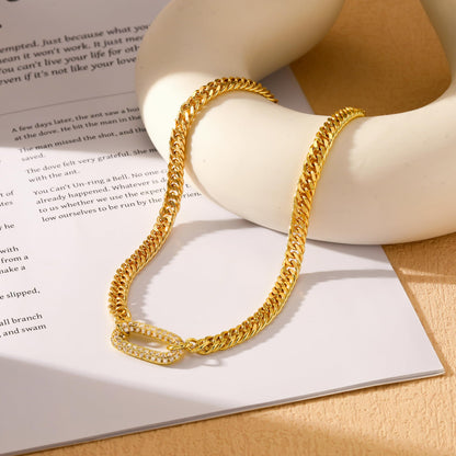 Gold Necklace for Women, 14K Gold Plated Chunky Chain Necklace