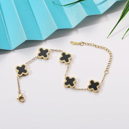 gold clover bracelets for women