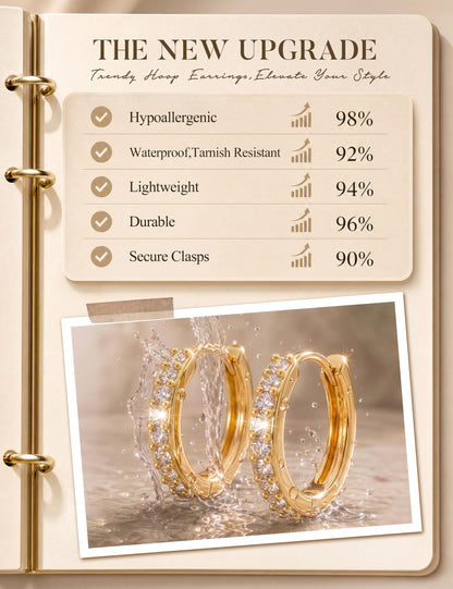 lightweight huggie hoop earring stack – product image 19