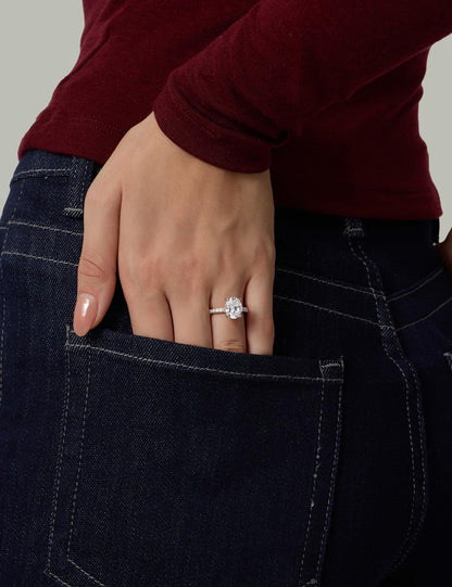 Oval Cut Brass Engagement Ring – product view 9