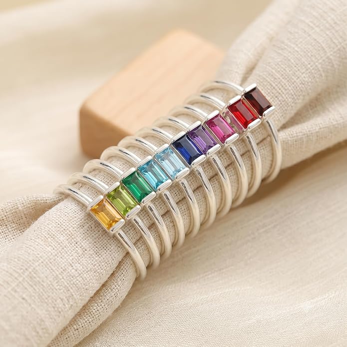 Dainty Silver Birthstone Ring – Non-Tarnish Stackable Ring