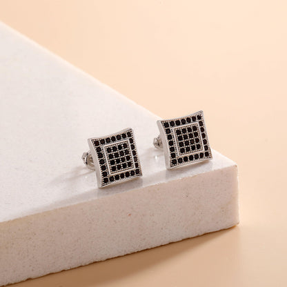 14K gold-plated iced-out cube studs – product image 17