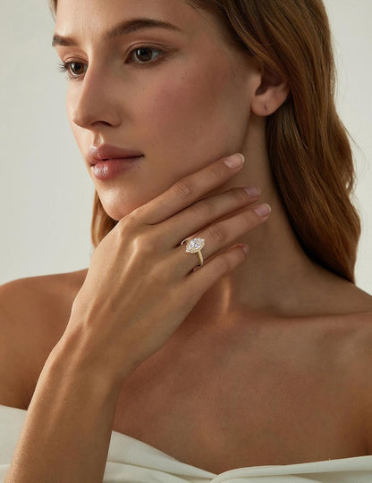 3 ct Oval Cut CZ Halo Engagement Ring – product view 5