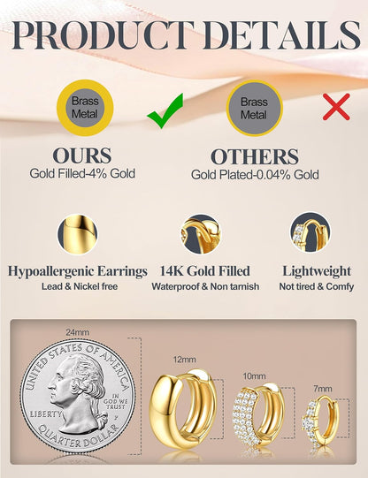 14K gold-plated chunky hoop earrings – product image 7
