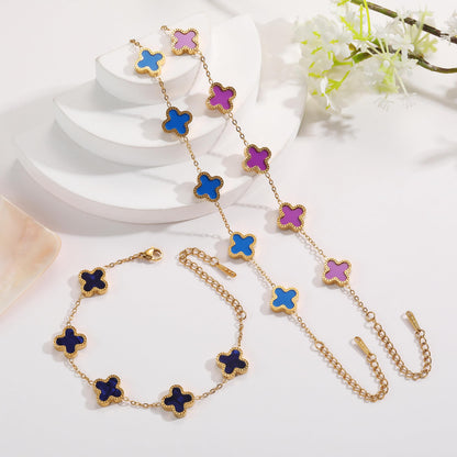 three-piece lucky flower bracelet set – image 14