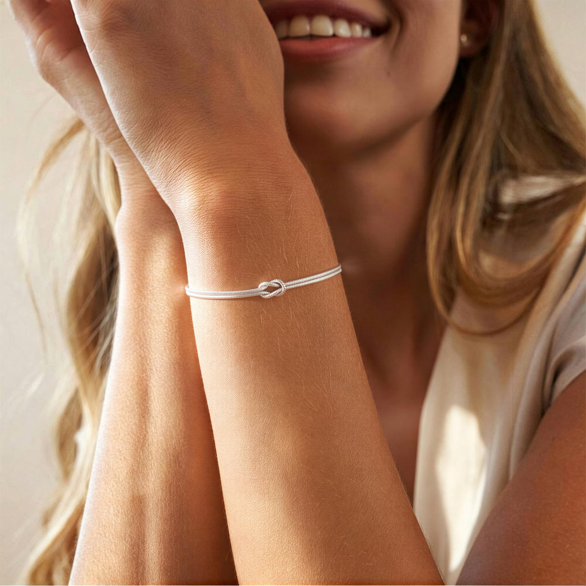 silver love knot bracelet for best friends – product image 13