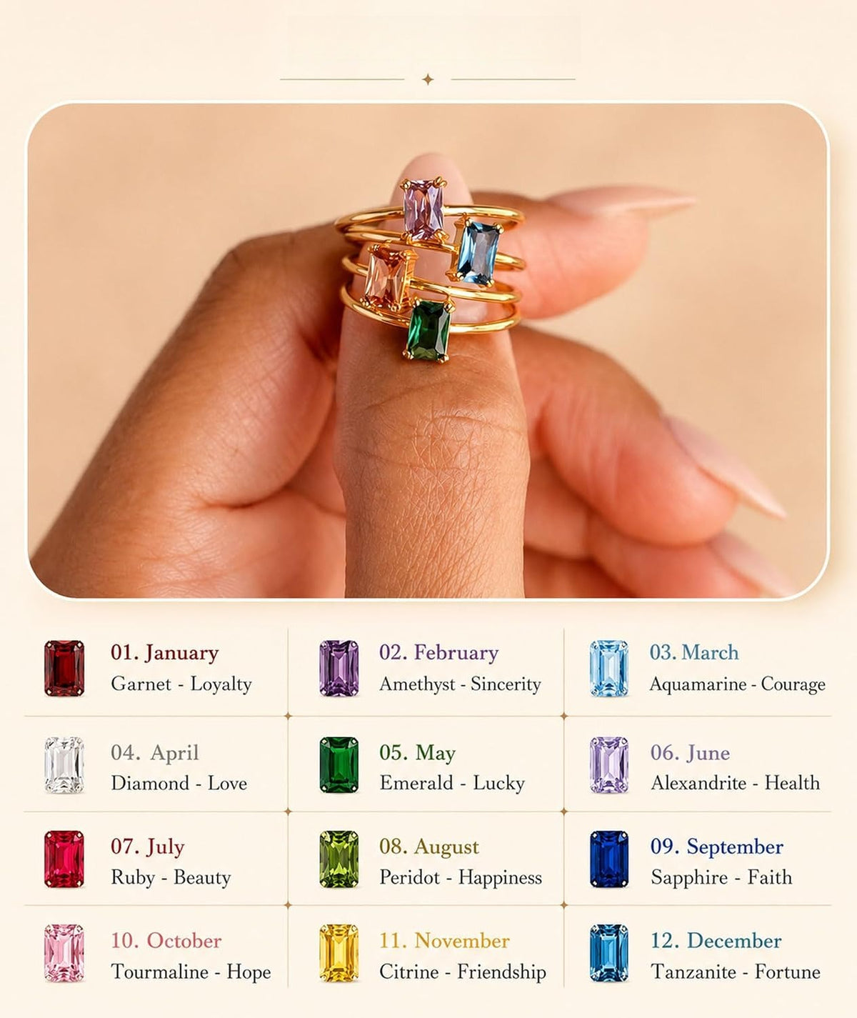 dainty gold birthstone ring