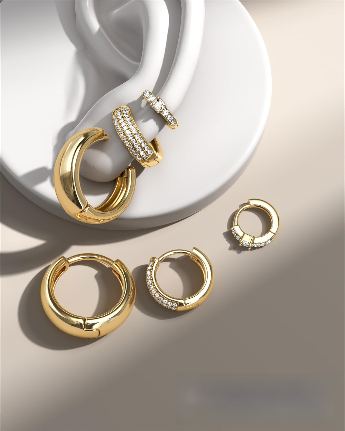 14K gold-plated chunky hoop earrings – product image 27