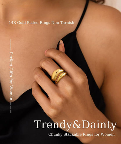 gold statement ring set for women