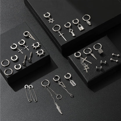 silver stainless steel cross earrings – product image 13
