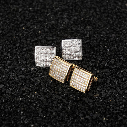 S925 square screw-back CZ stud earrings – product image 26
