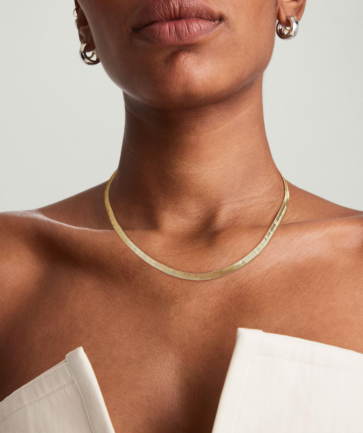 Gold Necklace for Women, 14K Gold Plated Chunky Chain Necklace