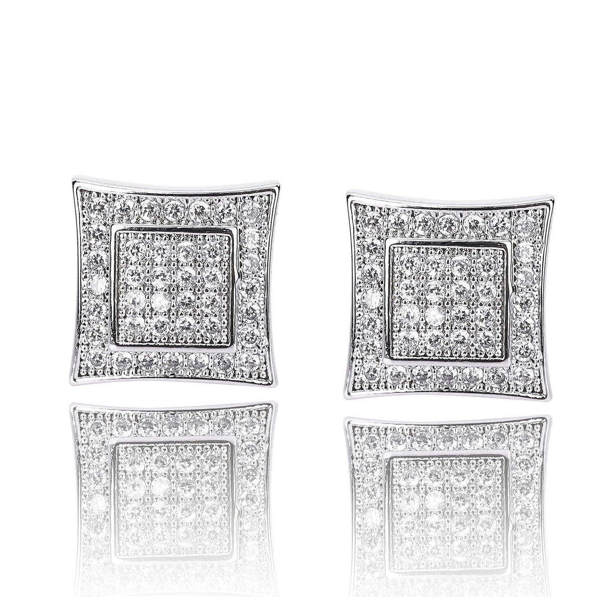 14K gold-plated iced-out cube studs – product image 37