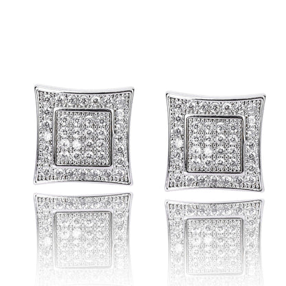14K gold-plated iced-out cube studs – product image 37