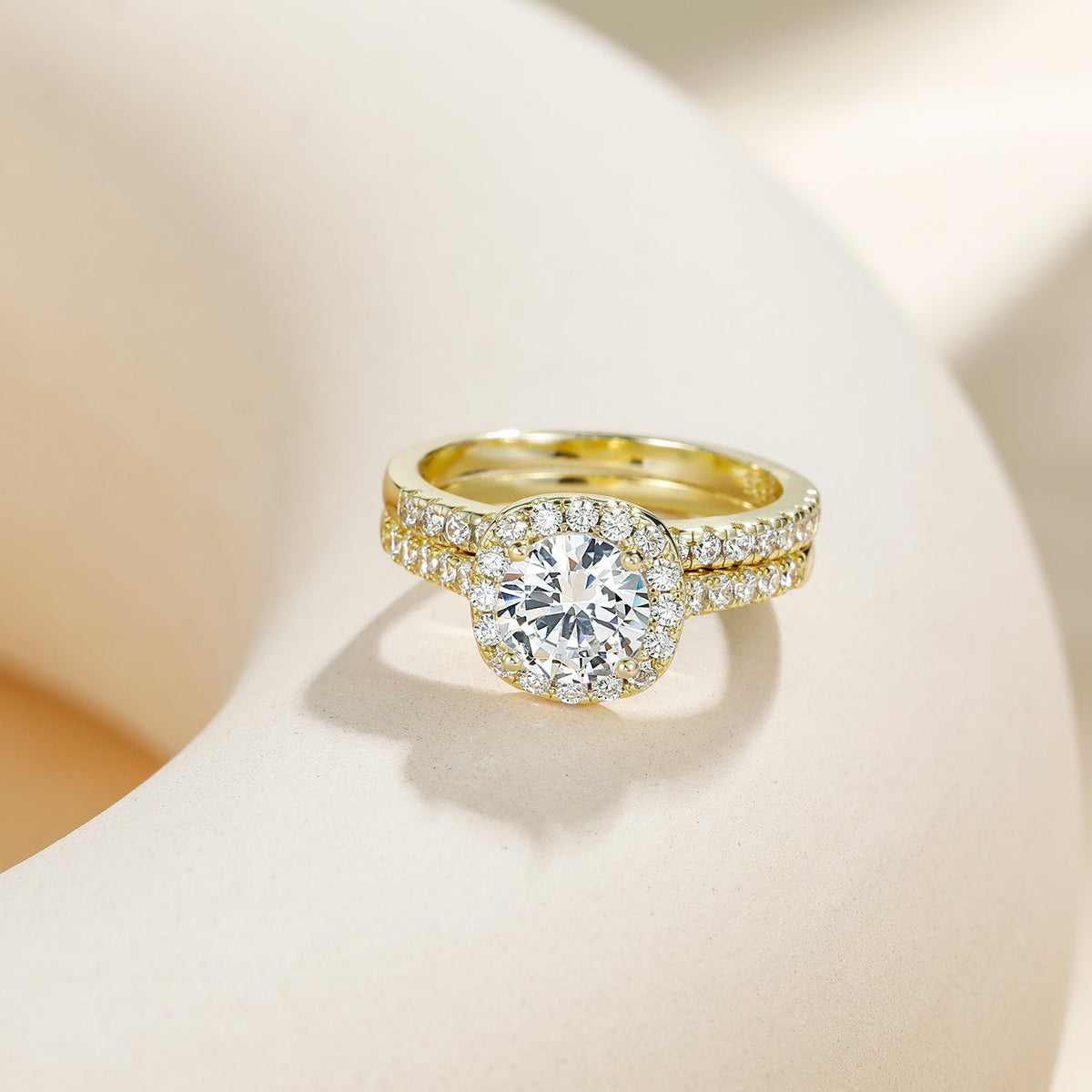 gold plated ring, cz engagement ring set, cz bridal ring sets, fake bridal set rings, wedding ring sets for him and her, unique wedding ring set
