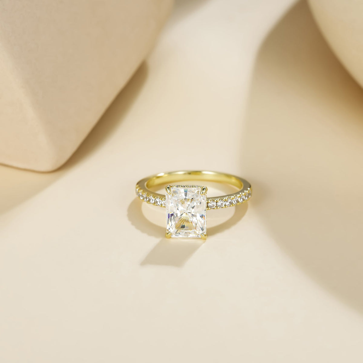 3CT Radiant Cut Solitaire Cubic Zirconia Wedding & Engagement Promise Rings