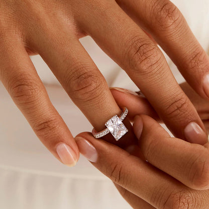 3CT Radiant Cut Solitaire Cubic Zirconia Wedding & Engagement Promise Rings