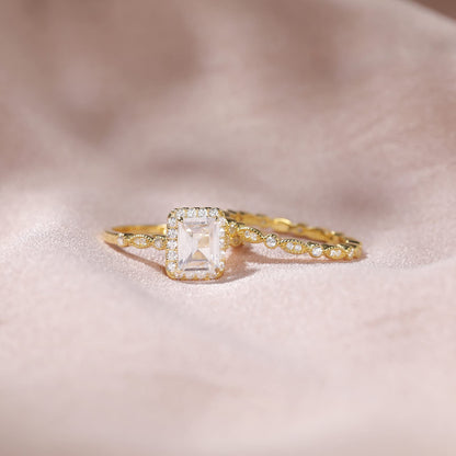 cheap wedding ring set, gold wedding rings, gold ring sets, cz bridal ring sets, fake bridal set rings