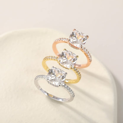 cushion cut engagement rings, cushion cut diamond ring, cubic zirconia engagement ring, cubic zirconia wedding ring, cushion cut ring, cushion ring