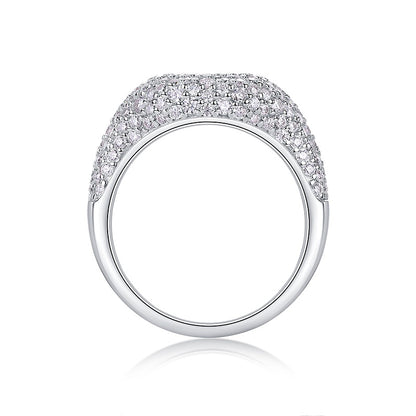 Pavé Moissanite Cluster Ring, 2mm, 1.5mm & 1.2mm Moissanite Stones,