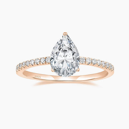 pear shape wedding ring, 2ct pear ring, sterling silver wedding rings for women, pear cubic zirconia ring, cubic zirconia ring engagement ring, cubic zirconia wedding ring