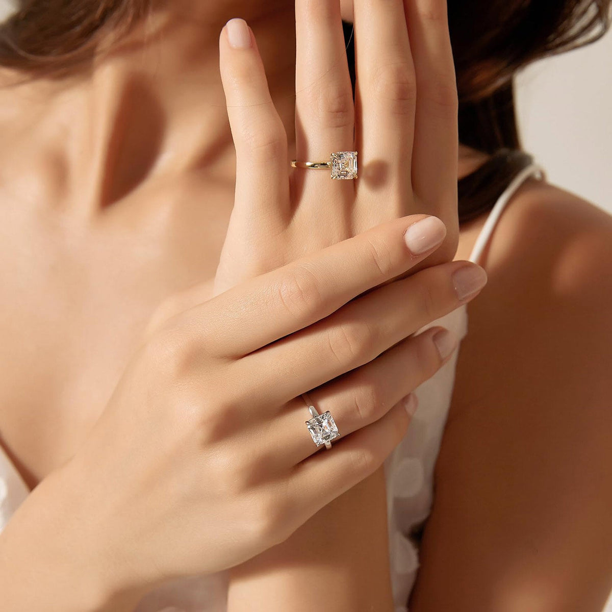 2CT engagement ring, asscher cut ring, cubic zirconia ring, sterling silver ring, cubic zirconia engagement ring, asscher