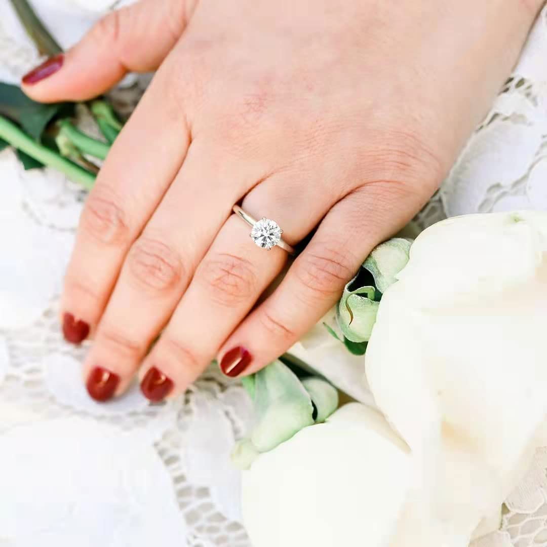 solitaire ring, silver cubic zirconia ring, cubic zirconia engagement ring, cubic zirconia wedding rings, 2ct wedding ring, cheap wedding ring under $50, silver round ring, round cut ring