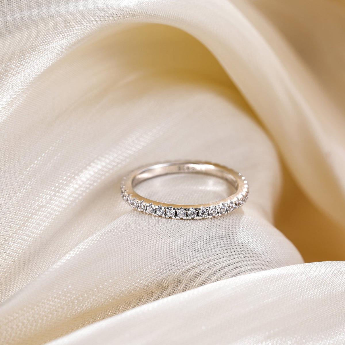 classic gemstone rings; sterling silver rings; Eamti; eternity ring, infinity ring, s925 band ring for women, full eternity