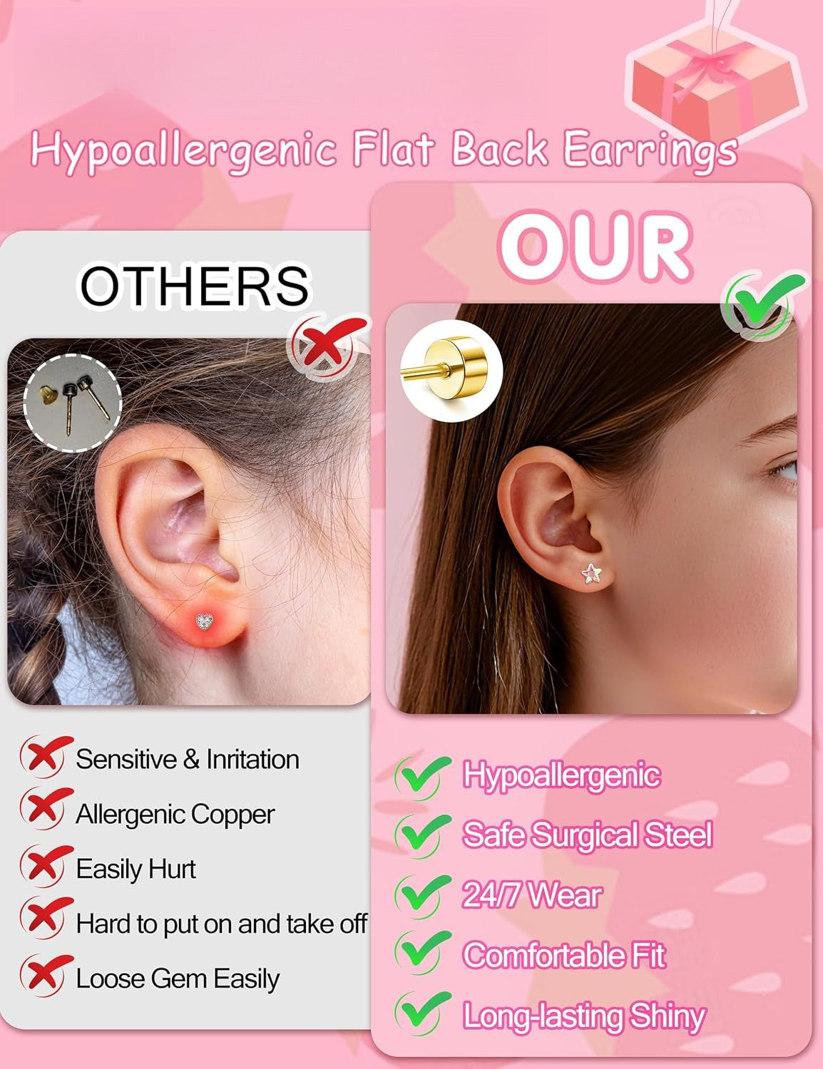minimalist hypoallergenic earring detail