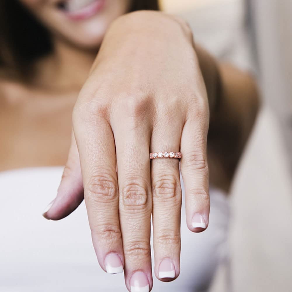 wedding band for women, s925 eternity rings, round cut eternity ring, sterling silver wedding band, round cut, s925 wedding band, cubic zirconia ring, stackable ring, affordable jewelry for woman, cheap ring under $50